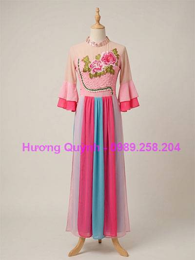 Áo dài hiện đại hồng